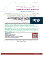 Development and Validation of An RP-HPLC Method For Simultaneous Estimation of Amlodipine Besylate and Indapamide in Bulk and Tablet Dosage Form