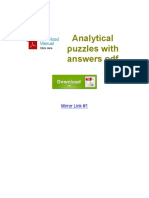 Analytical Puzzles With Answers 