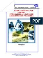 Bienvenida Al Curso Administracion Financiera