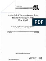 An Analytical Vacuum-Assisted Resin Transfer Molding (VARTM) Flow Model