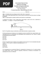 1a Lista de Exercícios - Cinematica UFPA