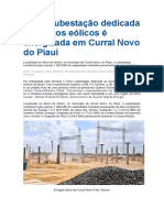 Mega Subestação Dedicada A Projetos Eólicos É Energizada em Curral Novo Do Piauí