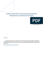 Análise Do Experimento Conservação Da Quantidade de Movimento em Um Sistema de Dois Corpos