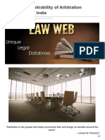 Lawweb - In-Concept of Arbitrability of Arbitration Agreements in India