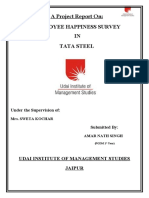 A Project Report On: Employee Happiness Survey IN Tata Steel