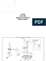 Ryobi Tile Saw Model No. Ws720S Repair Sheet