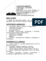 Curriculum Vitae (Obrero)