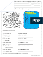 Possessive Adjectives 7º Ano