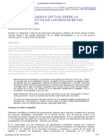 La Pedagogía Crítica Desde La Perspectiva de Los Movimientos Sociales (Jose Antonio Anton)