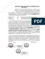 Acta Del Consejo de Administración de La Comisaria Sectorial PNP Cangallo Boleta Marzo