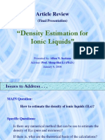 Article Review: "Density Estimation For Ionic Liquids"