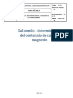 Ficha Tecnica Sal Común - Determinacion Del Contenido de Calcio y Magnesio