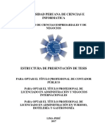 Estructura de Presentación de Tesis Upci - 2017