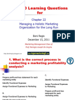 TOP 10 Learning Questions For: Managing A Holistic Marketing Organization For The Long Run