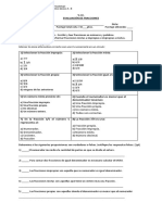 Prueba de Matemática Fracciones 5A-B