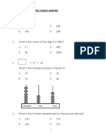 Choose and Circle The Correct Answers.: Hundreds Tens Ones