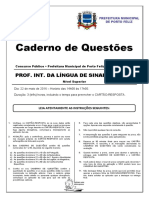 PROVA FINAL - Professor Interlocutor Da Língua de Sinais - Libras