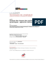 Analyse Des Risques Des Systèmes Dynamiques Approche Markovienne