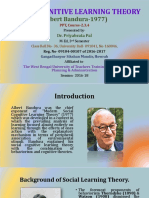 Social Cognitive Learning Theory (Albert Bandura-1977)