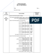 Bill of Materials: Short Reinforcing Steel Bars