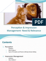 Perception & Impression Management-Need & Relevance