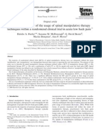 6.a Descriptive Study of The Usage of Spinal Manipulative Therapy