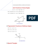 Trigonometric Functions of Acute Angles