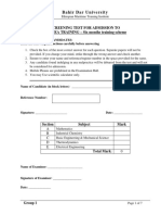 Screening Test For Admission To PRE-SEA TRAINING - Six Months Training Scheme