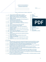 Computer Programming 3 Midterm Examinations Name: - Score: - Course, Yr & Section