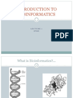 Introduction To Bioinformatics