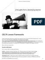 CELTA Lesson Frameworks - ELT Planning