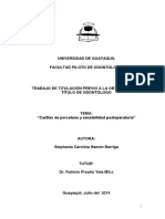 Carilla de Porcelama y Sensibilidad Posoperatoria