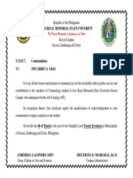 Commendation Letter OJT