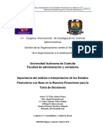 Importancia Del Analisis e Interpretacion de Los Estados Financieros Con Base en Las Razones Financi PDF