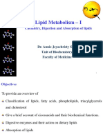 Lipid Metabolism - I: Chemistry, Digestion and Absorption of Lipids