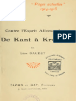 Daudet Léon - Contre L'esprit Allemand de Kant À Krupp