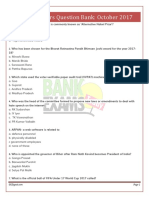 Current Affairs Question Bank October 2017