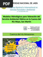 Modelos Hidrológicos para La Valoración Del Servicio Ambiental Hídrico en La Cuenca Del Río Mayo, San Martín - PERU.