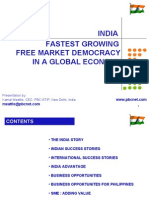 Fastest Growing Free Market Democracy in A Global Economy India