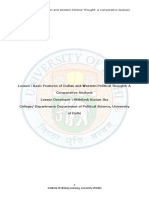 Basic Features of Indian and Western Political Thought - A Comparative Analysis