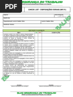 Modelo de Check List - Disposições Gerais (NR 01) - Blog Segurança Do Trabalho PDF