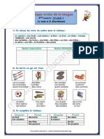 Pratique Écrite de La Langue 4ème Année Module 4 Le Nom Et Le Déterminant