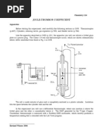 Joule-Thomson Coefficient: Experiment T9 Chemistry 114