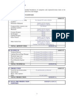 Sample Tour Budget