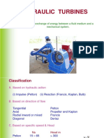 Hydraulic Turbines: Device For Exchange of Energy Between A Fluid Medium and A Mechanical System