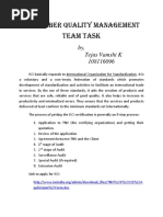 Quality Management Team Task