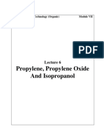 Propylene, Propylene Oxide and Isopropanol: Course: Chemical Technology (Organic) Module VII