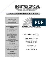 Registro Oficial N 418 Ley Organica Del Servicio Publico de Energia Electrica