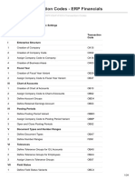 SAP FICO Transaction Codes - ERP Financials