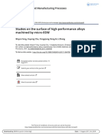 Studies On The Surface of High-Performance Alloys Machined by micro-EDM